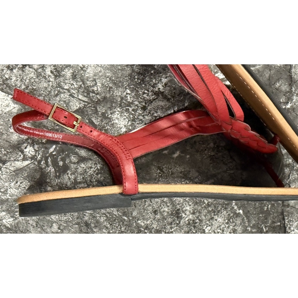 American Eagle Womens Braided Thong Strappy Sandals Red Sz 12M - Picture 3 of 7